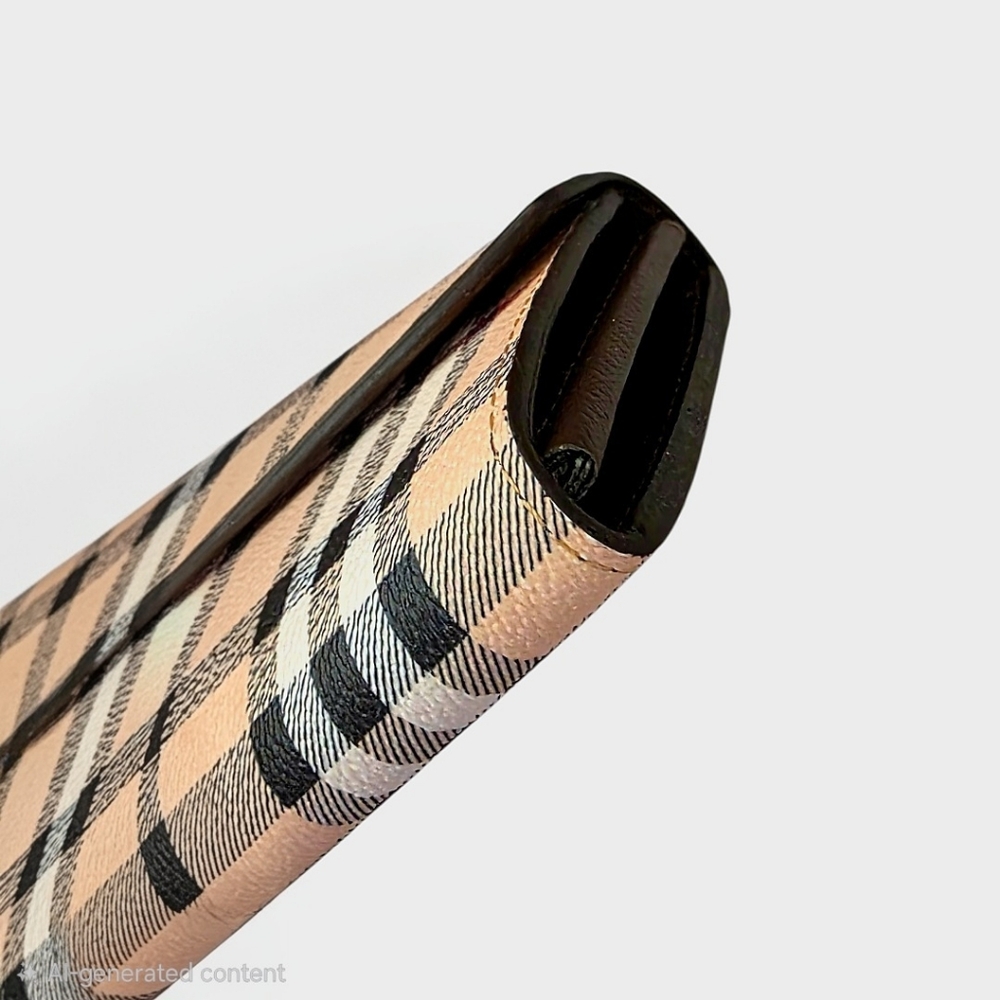 Burberry Brown & Beige Classic Plaid Leather Wallet - Picture 8 of 16
